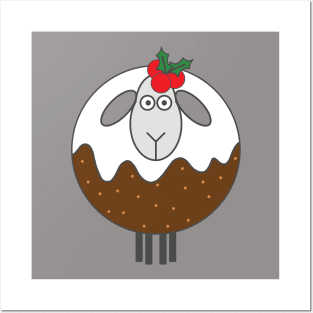 Fancy Dress Christmas Pudding Sheep Posters and Art